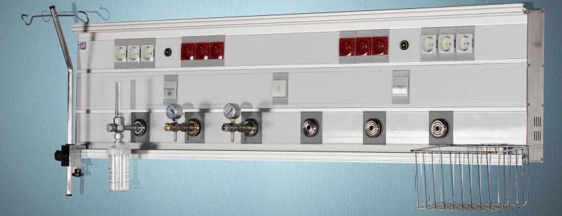 EMIN, وحدة فوق السرير أفقيه للرعايه المركزة ملحق بها حامل معدنى - 